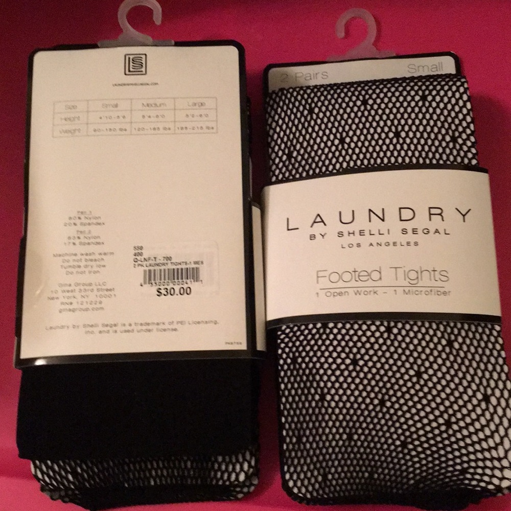 Laundry by Shelli Segal Footed Tights 2pr/pk NEW